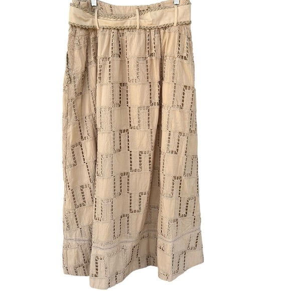 NWT Farm Rio Sand Belted Crochet Midi Skirt - Size Medium - Picture 10 of 11